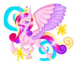 Size: 1811x1504 | Tagged: safe, artist:coolzaart, derpibooru import, princess cadance, alicorn, pony, g4, colored wings, colored wingtips, curved horn, female, horn, image, jpeg, mare, solo, spread wings, unshorn fetlocks, wings