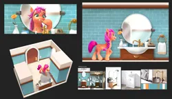 Size: 2500x1441 | Tagged: safe, artist:debbie yeo, derpibooru import, official, sunny starscout, earth pony, pony, g5, my little pony: a new generation, bathroom, concept art, female, image, indoors, jpeg, mare