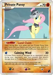 Size: 420x590 | Tagged: safe, artist:dmon2, derpibooru import, edit, edited screencap, screencap, fluttershy, private pansy, pegasus, pony, g4, hearth's warming eve (episode), image, my little pony, png, pokémon card, solo