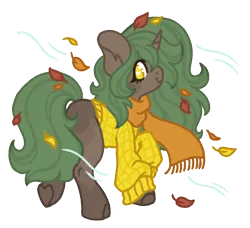 Size: 1138x1037 | Tagged: safe, artist:kazmuun, derpibooru import, oc, oc:sweather weather, pony, unicorn, clothes, female, horn, image, mare, png, scarf, simple background, solo, sweater, transparent background