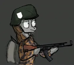 Size: 3000x2610 | Tagged: safe, artist:dowi, derpibooru import, oc, oc:devin, unofficial characters only, pony, army, assault rifle, camouflage, clothes, eichenlaubmuster, german, gray background, gun, helmet, holding gun, image, jpeg, m42, male, military, oak leaf, pattern, rifle, simple background, sketch, smock, soldier, solo, stahlhelm, stallion, stg-44, uniform, waffen-ss, weapon, world war ii