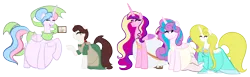 Size: 5603x1729 | Tagged: safe, artist:chelseawest, derpibooru import, princess cadance, princess flurry heart, oc, oc:bundle joy, oc:gleaming grace, oc:malinae, alicorn, g4, adult, alicorn oc, alicornified, belly, big belly, certificate, clothes, cosplay, costume, female, horn, huge belly, hyper, hyper belly, hyper pregnancy, image, impossibly large belly, kid icarus, kiki's delivery service, magical drop, mother and child, mother and daughter, multiple pregnancy, offspring, offspring's offspring, older, older flurry heart, osono, palutena, parent:applejack, parent:oc:niku, parent:oc:shimmering glow, parent:princess flurry heart, parents:canon x oc, png, pregnant, race swap, rosalina, rose quartz (steven universe), steven universe, super mario bros., wings, world (magical drop)