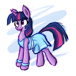 Size: 500x500 | Tagged: safe, artist:daze, derpibooru import, twilight sparkle, pony, unicorn, g4, clothes, dress, female, horn, image, mare, pixel-crisp art, png, simple background, smiling, solo, transparent background