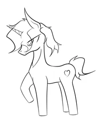 Size: 1791x2217 | Tagged: safe, artist:star flame, derpibooru import, oc, oc:star flame, unofficial characters only, pony, unicorn, black and white, grayscale, horn, image, lineart, male, monochrome, png, simple background, solo, white background