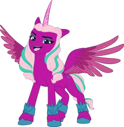 Size: 4382x4482 | Tagged: safe, derpibooru import, official, alicorn, pony, g5, my little pony: make your mark, .ai available, .svg available, female, g5 brand assets, horn, image, mare, opaline arcana, png, simple background, solo, spread wings, transparent background, unshorn fetlocks, vector, wings