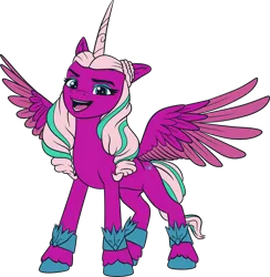 Size: 4382x4482 | Tagged: safe, derpibooru import, official, alicorn, pony, g5, my little pony: make your mark, .ai available, .svg available, female, g5 brand assets, horn, image, mare, opaline arcana, png, simple background, solo, spread wings, transparent background, unshorn fetlocks, vector, wings