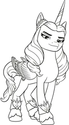 Size: 2477x4448 | Tagged: safe, derpibooru import, official, alicorn, pony, g5, my little pony: make your mark, .ai available, .svg available, female, folded wings, g5 brand assets, horn, image, lineart, mare, opaline arcana, png, simple background, solo, transparent background, unshorn fetlocks, vector, wings