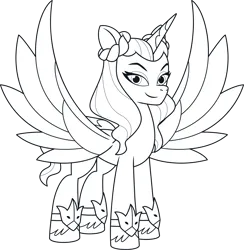 Size: 4369x4485 | Tagged: safe, derpibooru import, official, alicorn, pony, g5, my little pony: tell your tale, .ai available, .svg available, female, g5 brand assets, image, lineart, mare, opaline arcana, png, simple background, solo, transparent background, vector