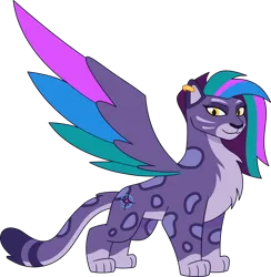 Size: 5900x6042 | Tagged: safe, derpibooru import, official, big cat, leopard, snow leopard, g5, my little pony: tell your tale, .ai available, .svg available, allura, female, image, png, simple background, solo, spread wings, transparent background, vector, wings