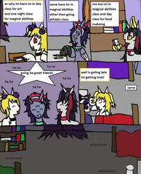 Size: 1556x1918 | Tagged: safe, artist:ask-luciavampire, derpibooru import, oc, cyclops, pony, undead, vampire, vampony, werewolf, academy, comic, image, png, sleeping, tumblr