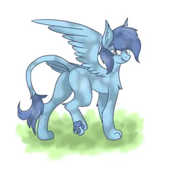 Size: 5000x5000 | Tagged: safe, artist:pzkratzer, derpibooru import, oc, oc:night cloud, sphinx, 30 minute art challenge, butt, featureless crotch, image, looking at you, paws, plot, png, sketch, solo, sphinx oc, spread wings, underpaw, wings