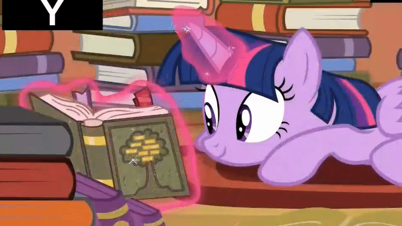 Size: 800x450 | Tagged: safe, derpibooru import, edit, edited screencap, editor:poniesmeme20, screencap, twilight sparkle, twilight sparkle (alicorn), alicorn, pony, g4, pinkie apple pie, season 4, animated, book, cute, female, gif, glow, glowing horn, horn, image, loop, magic, my little pony, perfect loop, reading, solo, that pony sure does love books, twiabetes