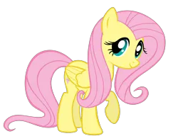 Size: 4000x3076 | Tagged: safe, artist:takua770, derpibooru import, fluttershy, pegasus, pony, g4, .psd available, .svg available, female, folded wings, image, mare, png, raised hoof, simple background, smiling, solo, tail, transparent background, vector, wings