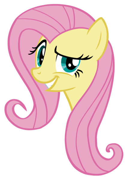 Size: 864x1224 | Tagged: safe, artist:issyrael, derpibooru import, fluttershy, pegasus, pony, g4, 2011, always works, bust, dreamworks face, eyebrows, female, fluttershy is best facemaker, grin, image, looking at you, mare, png, portrait, raised eyebrow, simple background, smiling, solo, transparent background, vector