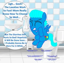 Size: 3088x3080 | Tagged: suggestive, artist:memeartboi, derpibooru import, ponified, pegasus, pony, g4, bathroom, but why, colt, eyes closed, foal, gritted teeth, grunt, grunting, gumball watterson, image, imminent flush, implied diarrhea, implied farting, implied pooping, indoors, male, onomatopoeia, pain, pegasus wings, png, pushing, sink, sitting, sitting on toilet, solo, sound effects, speech bubble, spread wings, struggle, struggling, suffering, teeth, text, the amazing world of gumball, toilet, toilet humor, trash can, ugh, uncomfortable, wings