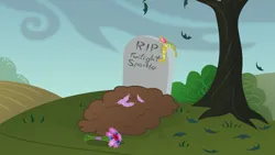 Size: 3840x2160 | Tagged: safe, derpibooru import, editor:brokenadam, twilight sparkle, twilight sparkle (alicorn), alicorn, 16:9, absurd resolution, death, funeral, grave, image, png, rest in peace