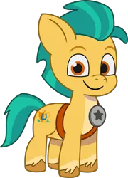 Size: 1741x2421 | Tagged: safe, derpibooru import, official, hitch trailblazer, earth pony, pony, g5, my little pony: tell your tale, .ai available, .svg available, colt, colt hitch trailblazer, foal, image, male, png, sheriff's badge, simple background, smiling, solo, transparent background, unshorn fetlocks, vector, younger