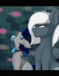 Size: 3000x3840 | Tagged: safe, artist:index3, derpibooru import, oc, oc:aura rhinestone, oc:tempest streamrider, unofficial characters only, bat pony, pegasus, pony, anime reference, bat hybrid, image, meme, png, vegeta in the rain