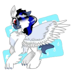 Size: 1634x1549 | Tagged: safe, artist:toffee-the-dingo, derpibooru import, oc, oc:labys, unofficial characters only, absol, pony, image, mid-transformation, png, pokefied, pokémon, pony to pokémon, simple background, solo, transformation, transparent background