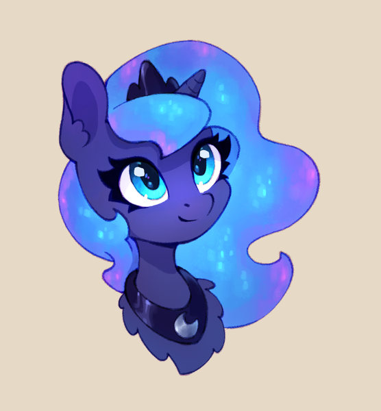 Size: 926x1000 | Tagged: safe, artist:maytee, derpibooru import, part of a set, princess luna, alicorn, pony, g4, bust, cute, digital art, image, lunabetes, png, portrait, simple background, solo