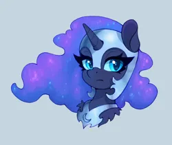 Size: 1184x1000 | Tagged: safe, artist:maytee, derpibooru import, part of a set, nightmare moon, alicorn, pony, g4, bust, cute, digital art, frown, image, moonabetes, png, portrait, simple background, solo