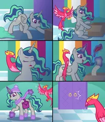 Size: 3600x4177 | Tagged: safe, artist:artisticwerks, derpibooru import, oc, oc:light breeze, alicorn, bird, phoenix, pony, clothes, female, hat, image, jpeg, life's a breeze, magic, mare, offspring, parent:king sombra, parent:princess celestia, parents:celestibra, socks, winter hat