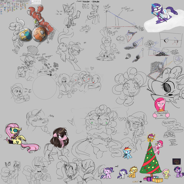 Size: 2500x2500 | Tagged: questionable, anonymous artist, artist:anonymous, artist:darkdoomer, artist:deserter, artist:hattsy, artist:maretian, artist:vondsketch, ponerpics import, applejack, fluttershy, pinkie pie, rainbow dash, rarity, scootaloo, starlight glimmer, sunset shimmer, twilight sparkle, oc, oc:anon, oc:apogee, oc:hattsy, oc:terri softmare, alien, alien pony, human, pony, /create/, /mlp/, /pgd/, 4chan, bed, christmas, christmas presents, christmas tree, collaboration, crotchboobs, female, holiday, human and pony, human on pony snuggling, image, magma.com, mane six, mare, nudity, numget, pinkamena diane pie, png, present, skiing, snuggling, teats, tree