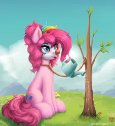 Size: 1358x1494 | Tagged: safe, artist:alexander56910, derpibooru import, pinkie pie, earth pony, pony, g4, clown, clown makeup, clown nose, cutie mark, dark comedy, grass, image, png, red nose, rope, solo, tree