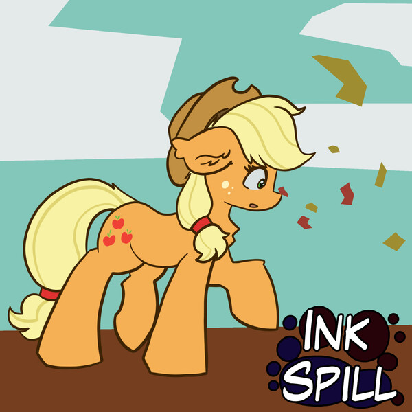 Size: 2000x2000 | Tagged: safe, artist:kranonetwork, derpibooru import, applejack, earth pony, g4, abstract background, background, image, jpeg, leaves, solo