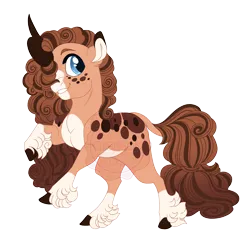 Size: 4300x4200 | Tagged: safe, artist:gigason, derpibooru import, oc, oc:crispy chip, unofficial characters only, hybrid, kirin, pony, unicorn, g4, adoptable, blank flank, blue eyes, brown coat, brown hooves, brown mane, brown tail, coat markings, colored, colored belly, colored eartips, colored eyebrows, colored hooves, colored horn, colored pinnae, curly mane, curly tail, ear fluff, eyelashes, facial markings, femboy, feminine stallion, fetlock tuft, flat colors, gradient mane, gradient tail, grin, hair over one eye, half kirin, hooves, horn, hybrid oc, image, interspecies offspring, kirin horn, kirin hybrid, leonine tail, long mane, long mane male, long tail, looking back, magical lesbian spawn, male, male oc, obtrusive watermark, offspring, orange coat, pale belly, parent:oc, parent:oc:merry berry, parent:pinkie pie, parents:canon x oc, png, rearing, simple background, smiling, snip (coat marking), socks (coat marking), solo, spots, stallion, stallion oc, striped mane, striped tail, tail, thick horn, three quarter view, transparent background, unicorn oc, watermark