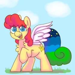 Size: 600x600 | Tagged: safe, artist:puppie, derpibooru import, oc, oc:power star, unofficial characters only, pegasus, pony, female, image, mare, png, rule 85, solo, solo female, super mario, super mario 64, super mario bros.