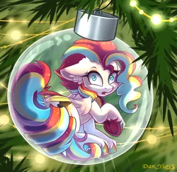 Size: 2400x2330 | Tagged: safe, alternate version, artist:yuris, derpibooru import, oc, unofficial characters only, pegasus, pony, advertisement, alternate character, ball, bauble, christmas, christmas ornament, christmas tree, commission, cute, decoration, frog (hoof), garland, glass, holiday, image, looking at you, looking back, micro, multi ych "christmas ball", open mouth, png, sitting, solo, tree, underhoof, ych result, your character here