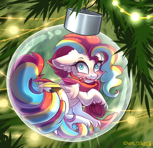 Size: 2400x2330 | Tagged: safe, alternate version, artist:yuris, derpibooru import, oc, unofficial characters only, pegasus, pony, advertisement, ball, bauble, candy, candy cane, christmas, christmas ornament, christmas tree, clothes, commission, cute, decoration, food, frog (hoof), garland, glass, holiday, image, looking at you, looking back, micro, multi ych "christmas ball", png, scarf, sitting, smiling, smiling at you, solo, tree, underhoof, ych result, your character here