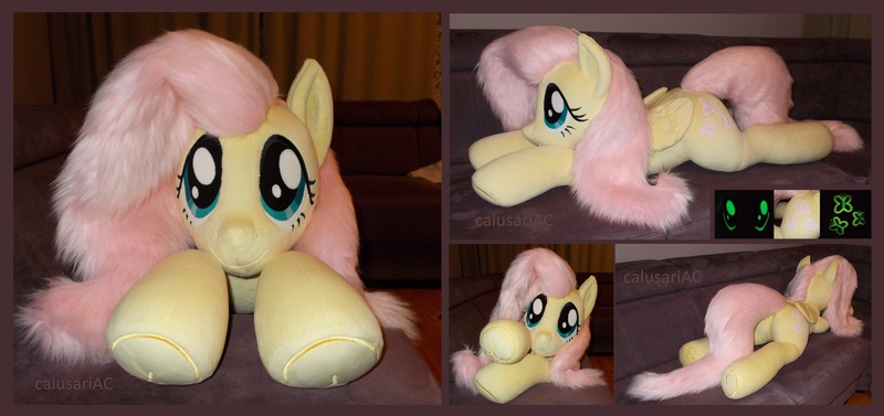 Size: 6344x2992 | Tagged: safe, artist:calusariac, derpibooru import, fluttershy, pony, g4, image, irl, jpeg, photo, plushie, solo