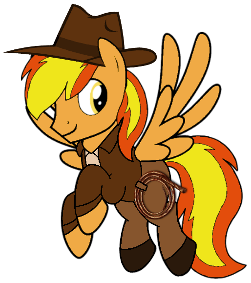 Size: 514x579 | Tagged: safe, artist:noi kincade, derpibooru import, oc, oc:firey ratchet, unofficial characters only, pegasus, g4, clothes, costume, fedora, hat, image, indiana jones, male, png, rope, simple background, smiling, solo, transparent background