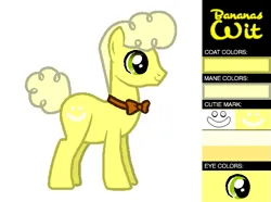 Size: 559x417 | Tagged: safe, artist:mod wit, derpibooru import, oc, oc:bananas wit, earth pony, pony, g4, askbananaswit, bowtie, character design, color, color palette, colors, curly mane, curly tail, cutie mark, earth pony oc, eye, eye color, eyes, fluffy mane, fluffy tail, full body, green eyes, image, male, mane, my little pony, png, reference sheet, show accurate, simple background, stallion, stallion oc, tail, white background, yellow coat, yellow mane, yellow tail