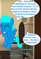 Size: 2104x3008 | Tagged: suggestive, artist:memeartboi, derpibooru import, ponified, pegasus, pony, g4, bathroom, but why, colt, eyes closed, foal, gritted teeth, grunt, grunting, gumball watterson, image, imminent flush, implied diarrhea, implied farting, implied pooping, indoors, male, onomatopoeia, pain, pegasus wings, png, pushing, sitting, sitting on toilet, solo, sound effects, speech bubble, spread wings, struggle, struggling, suffering, teeth, text, the amazing world of gumball, toilet, toilet humor, toilet paper, ugh, uncomfortable, wings