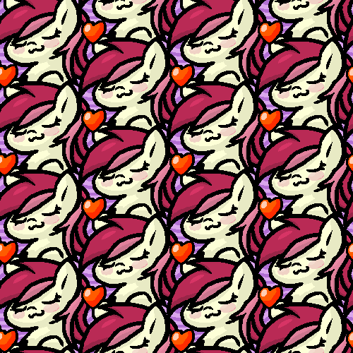 Size: 500x500 | Tagged: safe, artist:zutcha, editor:firlin123, roseluck, earth pony, pony, blush sticker, blushing, cute, eyes closed, female, heart, image, mare, png, repeating pattern, rosabetes, smiling, solo, tiling