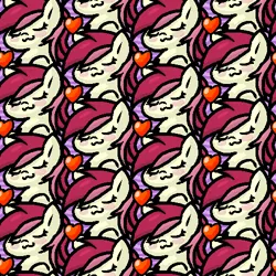 Size: 500x500 | Tagged: safe, artist:zutcha, editor:firlin123, roseluck, earth pony, pony, blush sticker, blushing, cute, eyes closed, female, heart, image, mare, png, repeating pattern, rosabetes, smiling, solo, tiling