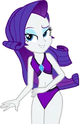 Size: 1649x2509 | Tagged: suggestive, artist:rosasmitt, derpibooru import, rarity, equestria girls, g4, bikini, breasts, clothes, image, png, rarity's beach shorts swimsuit, sexy, simple background, solo, swimsuit, transparent background