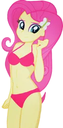 Size: 2036x4096 | Tagged: suggestive, artist:rosasmitt, derpibooru import, fluttershy, equestria girls, g4, bikini, breasts, clothes, image, png, sexy, simple background, solo, swimsuit, transparent background