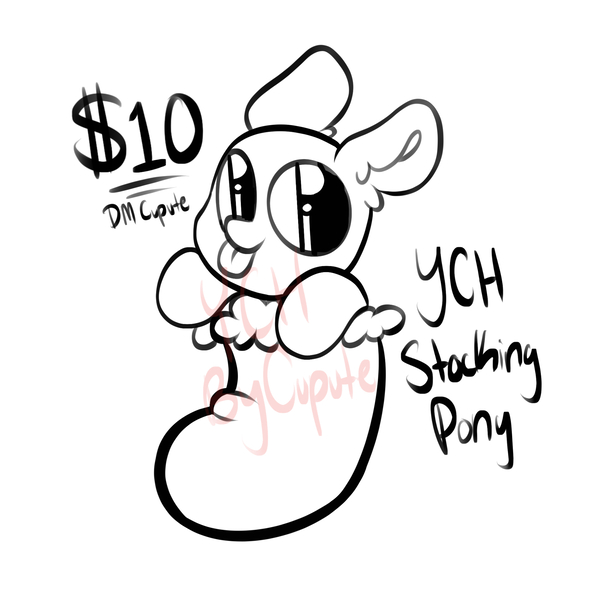 Size: 2000x2000 | Tagged: safe, artist:cupute, derpibooru import, oc, pony, :p, advertisement, big ears, black and white, cheap, chibi, christmas, christmas stocking, clothes, commission, commission info, commission open, female, grayscale, holiday, image, jpeg, looking at you, male, mare, monochrome, silly, simple background, socks, solo, solo focus, stallion, stockings, thigh highs, tongue out, white background, white coat, your character here