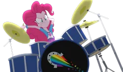 Size: 2000x1173 | Tagged: safe, derpibooru import, edit, edited screencap, editor:cutler1228, screencap, pinkie pie, equestria girls, g4, pinkie on the one, cymbals, drum kit, drums, female, image, musical instrument, not a vector, png, solo