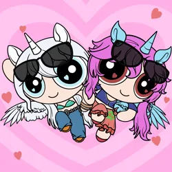 Size: 4134x4134 | Tagged: safe, derpibooru import, oc, oc:qiran, oc:冰霜玄冰, alicorn, image, png, the powerpuff girls