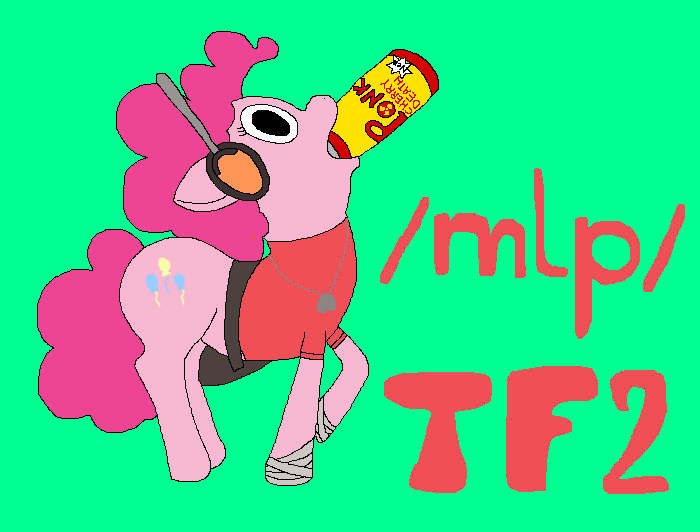 Size: 700x532 | Tagged: safe, artist:jittermouse, derpibooru import, pinkie pie, earth pony, pony, g4, /mlp/, 4chan, bag, clothes, drink, drinking, energy drink, headset, image, ms paint, png, scout (tf2), shirt, solo, t-shirt, team fortress 2