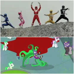 Size: 1024x1024 | Tagged: safe, derpibooru import, mane-iac, g4, black ranger, blue ranger, image, jpeg, kyoryu sentai zyuranger, mighty morphin power rangers, pink ranger, power rangers, red ranger, yellow ranger