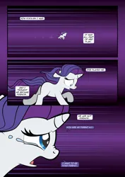 Size: 1920x2715 | Tagged: safe, artist:alexdti, derpibooru import, rarity, pony, unicorn, comic:how we met, crying, female, filly, filly rarity, horn, image, mare, png, running, solo, teary eyes, younger