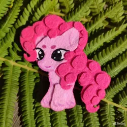 Size: 960x960 | Tagged: safe, artist:sofia metropolskaya, derpibooru import, pinkie pie, earth pony, g4, chibi, craft, cute, diapinkes, felt, felting, handmade, image, jpeg, looking away, photo, smiling, standing