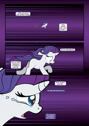 Size: 1920x2715 | Tagged: safe, artist:alexdti, derpibooru import, rarity, pony, unicorn, comic:how we met (italian), g4, comic, crying, female, filly, filly rarity, foal, horn, image, italian, jpeg, mare, running, solo, teary eyes, younger