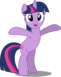 Size: 4919x6168 | Tagged: safe, artist:firlin123, twilight sparkle, pony, unicorn, sweet and elite, absurd resolution, bipedal, cute, female, image, mare, open mouth, simple background, smiling, solo, spread hooves, svg, transparent background, twiabetes, unicorn twilight, vector